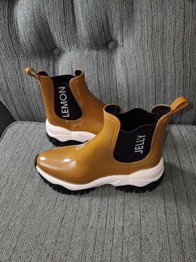 🍉LEMON JELLY Jayden Mustard Yellow Chelsea Rain Boots